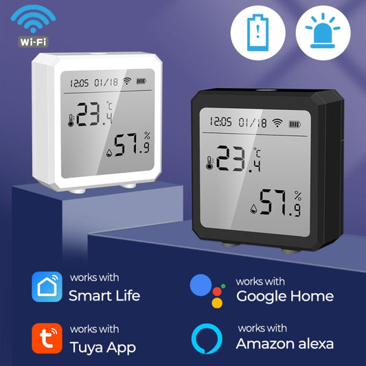 Wifi Temperature And Humidity Meter Sensor Equipment Smart Home Graffiti APP Temperature And Humidity Sensor(White) by buy2fix