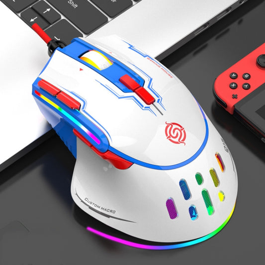 K-Snake Q15 9 Keys RGB Light Effect Wired Mechanical Mouse, Cable Length: 1.5m(White) by K-Snake