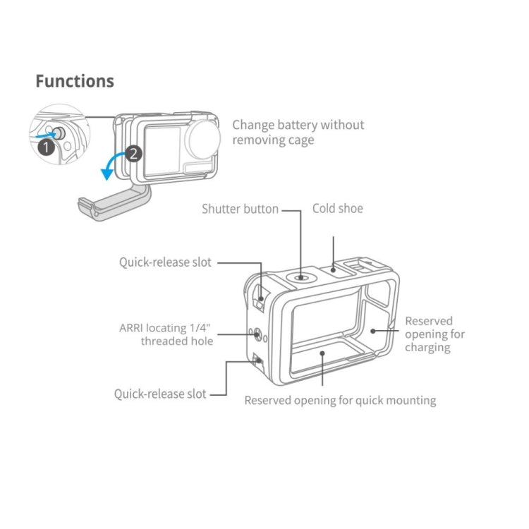 PGYTECH For DJI Osmo Action 3 Aluminum Alloy Camera Housing Shell Expansion Protective Frame - DJI & GoPro Accessories by PGYTECH | Online Shopping UK | buy2fix