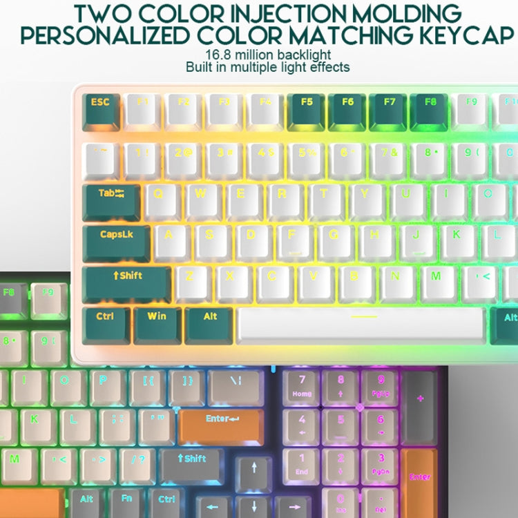 ZIYOU LANG K3 100 Keys Game Glowing Wired Mechanical Keyboard, Cable Length: 1.5m, Style: Water Green Version Red Axis by ZIYOU LANG