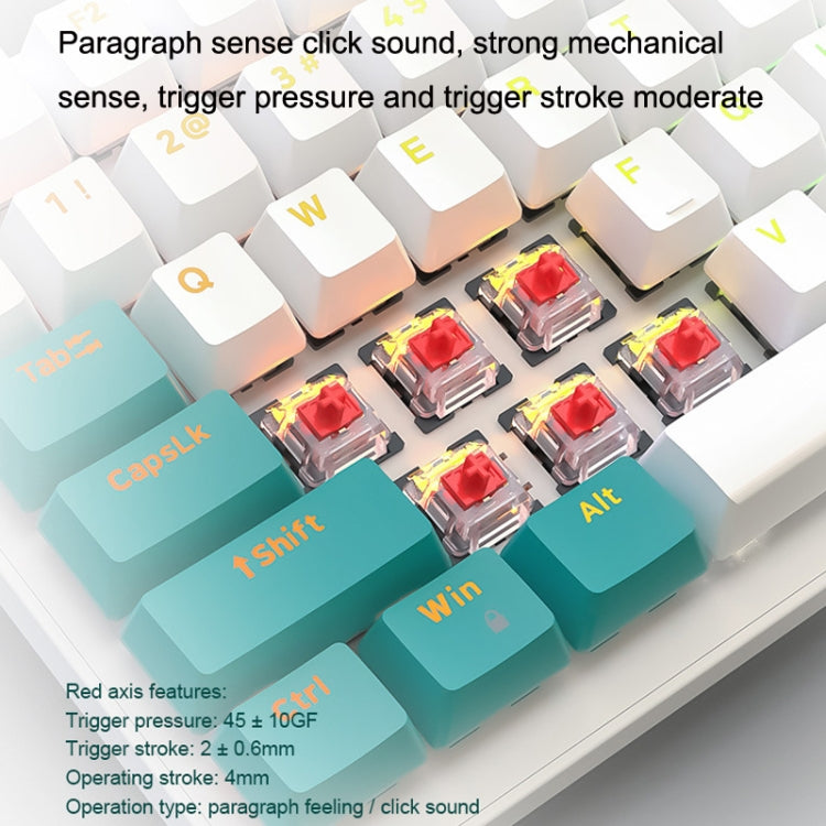 ZIYOU LANG K3 100 Keys Game Glowing Wired Mechanical Keyboard, Cable Length: 1.5m, Style: Water Green Version Red Axis by ZIYOU LANG