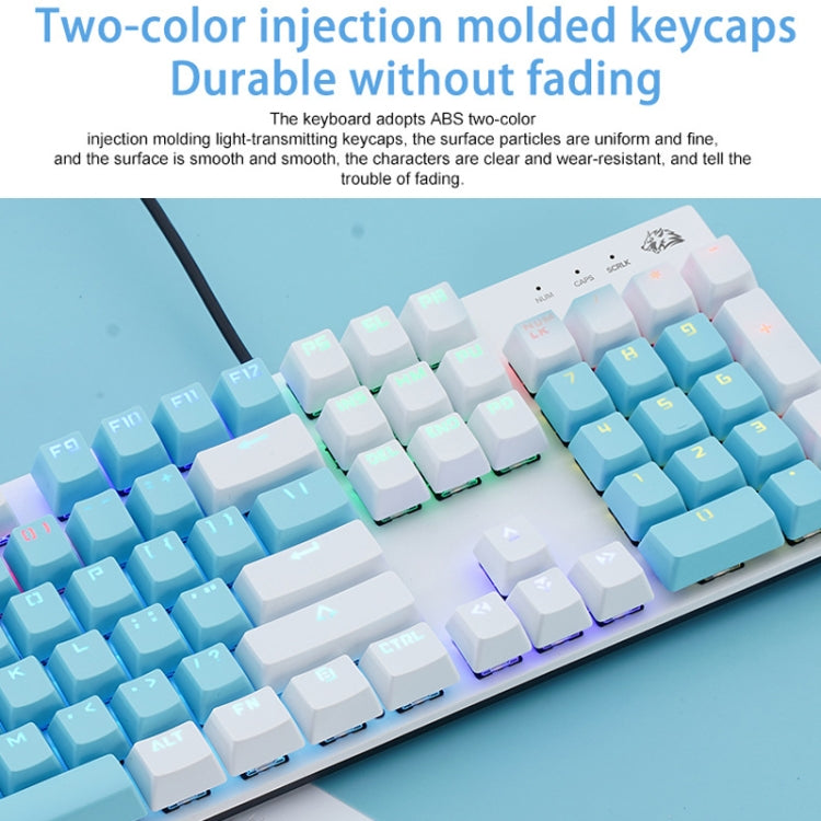 ZIYOU LANG K1 104 Keys Office Punk Glowing Color Matching Wired Keyboard, Cable Length: 1.5m(Pink White Red Axis) - Wired Keyboard by ZIYOU LANG | Online Shopping UK | buy2fix