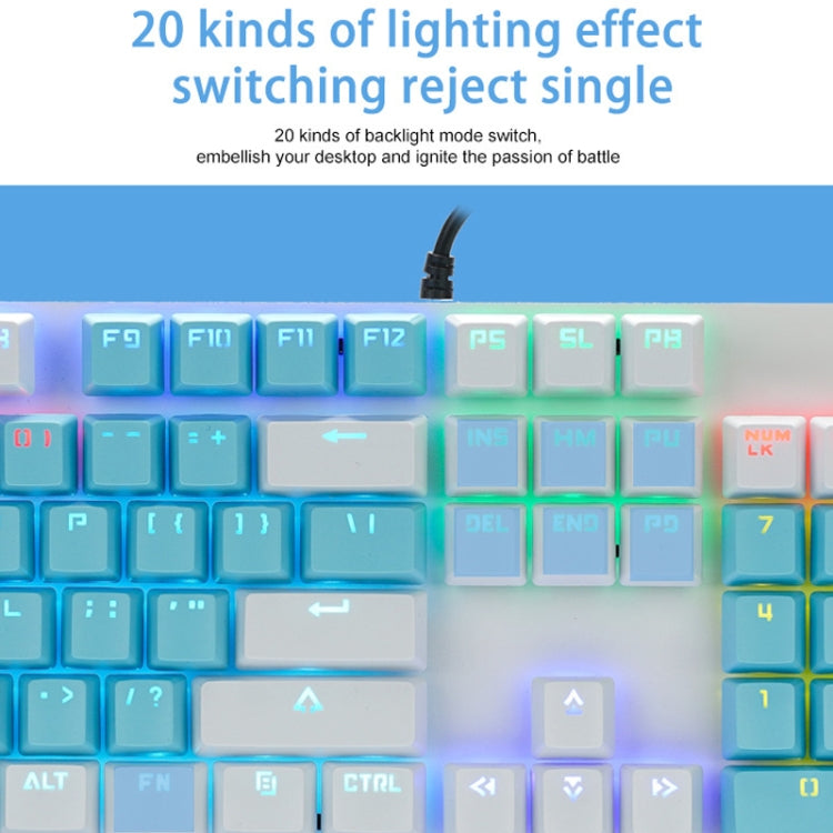 ZIYOU LANG K1 104 Keys Office Punk Glowing Color Matching Wired Keyboard, Cable Length: 1.5m(Pink White Red Axis) - Wired Keyboard by ZIYOU LANG | Online Shopping UK | buy2fix