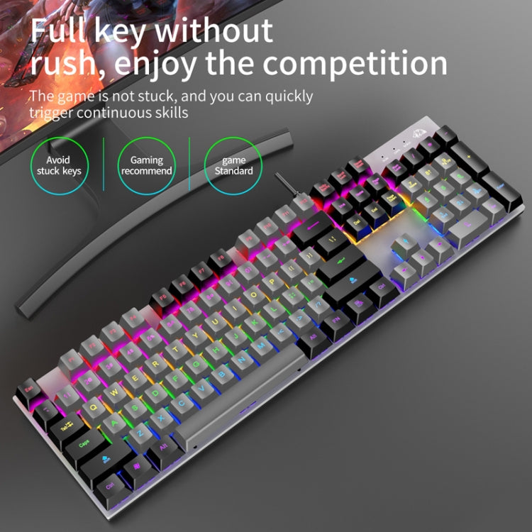 ZIYOU LANG K1 104 Keys Office Punk Glowing Color Matching Wired Keyboard, Cable Length: 1.5m(Pink White Red Axis) - Wired Keyboard by ZIYOU LANG | Online Shopping UK | buy2fix