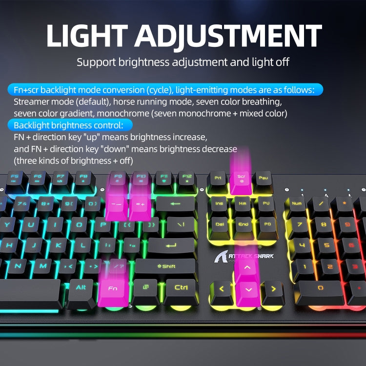 Attack Shark T3RGB RGB Luminous Wireless Keyboard And Mouse Set(Black) - Wireless Keyboard by Attack Shark | Online Shopping UK | buy2fix