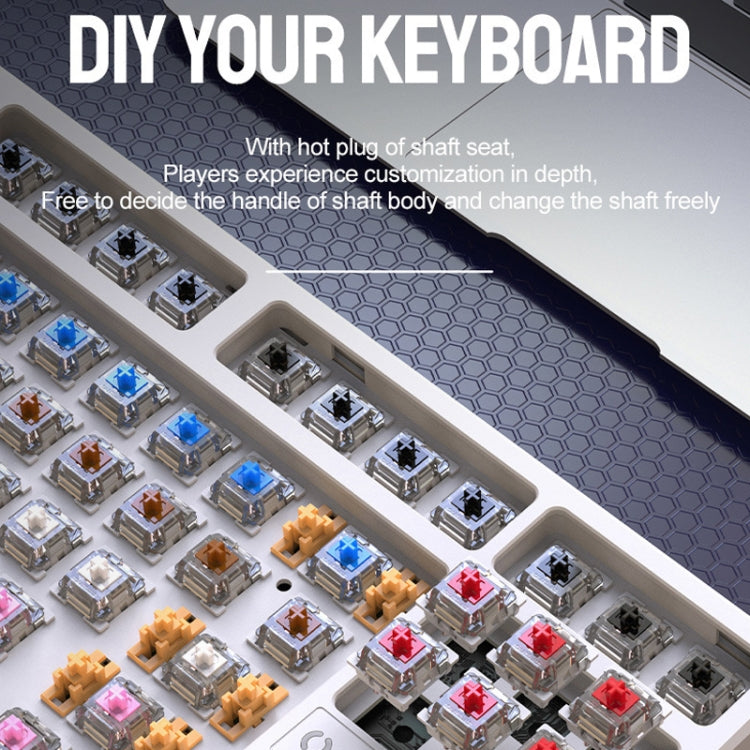 ZIYOU LANG K87 87-key RGB Bluetooth / Wireless / Wired Three Mode Game Keyboard, Cable Length: 1.5m, Style: Banana Shaft (Yacht Blue) - Wireless Keyboard by ZIYOU LANG | Online Shopping UK | buy2fix