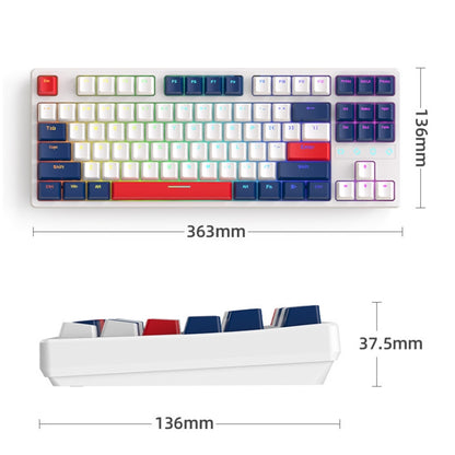 ZIYOU LANG K87 87-key RGB Bluetooth / Wireless / Wired Three Mode Game Keyboard, Cable Length: 1.5m, Style: Red Shaft (Water Green) - Wireless Keyboard by ZIYOU LANG | Online Shopping UK | buy2fix