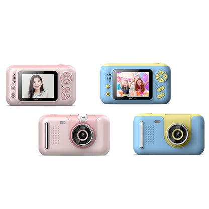 2.4 Inch Children HD Reversible Photo SLR Camera, Color: Yellow Blue + 16G Memory Card + Card Reader - Consumer Electronics by buy2fix | Online Shopping UK | buy2fix