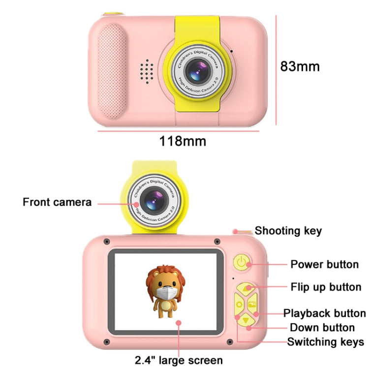 X101 Mini HD Lens Reversible Child Camera, Color: Blue+8G+Card Reader - Consumer Electronics by buy2fix | Online Shopping UK | buy2fix