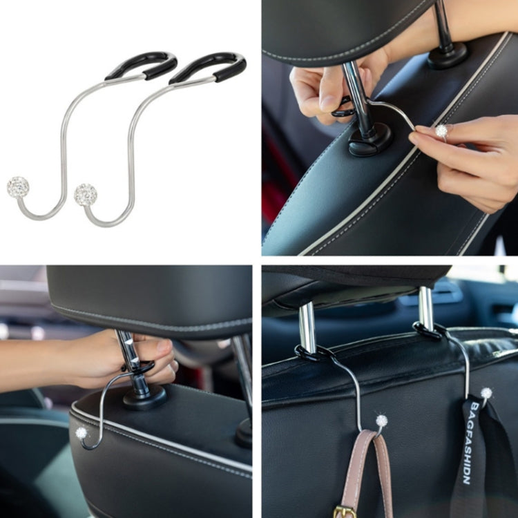 Multifunctional Car Seat Hooks With Diamond Inlay(AB Color) - In Car by buy2fix | Online Shopping UK | buy2fix