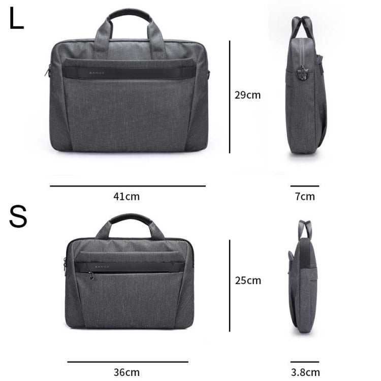 BANGE BG-2558 Large-capacity Waterproof and Wear-resistant Laptop Handbag, Size: L (Black) - 15.6 - 17 inch by BANGE | Online Shopping UK | buy2fix