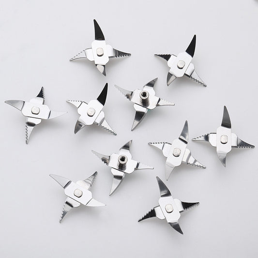 50 PCS CA-5408 Portable Fruit Juicer 4 Leaf Vertical Teeth Blade Stainless Steel Mixing Blade by buy2fix