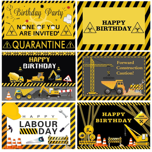 1.5m x 1m Construction Vehicle Series Happy Birthday Photography Background Cloth(Mdn08682) by buy2fix
