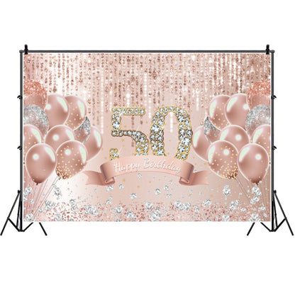 MDU05524 1.5m x 1m Rose Golden Balloon Birthday Party Background Cloth Photography Photo Pictorial Cloth - Camera Accessories by buy2fix | Online Shopping UK | buy2fix