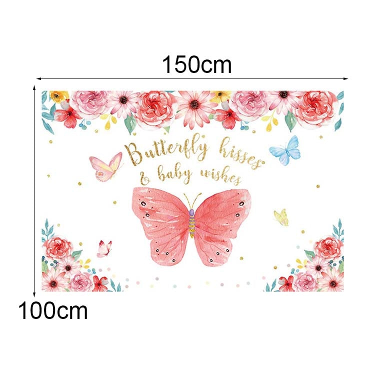 1.5m x 1m Butterfly Pattern Photography Backdrop Birthday Party Decoration Background Cloth(MDT08842) - Camera Accessories by buy2fix | Online Shopping UK | buy2fix