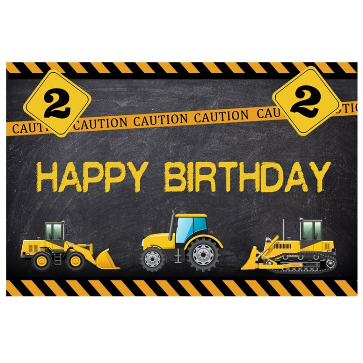 1.2m x 0.8m Construction Vehicle Series Happy Birthday Photography Background Cloth(11604130) by buy2fix