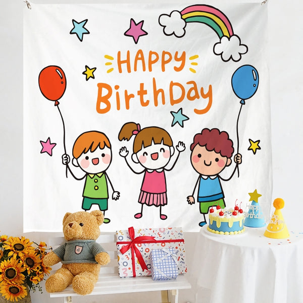 Birthday Layout Hanging Cloth Children Photo Wall Cloth, Size: 180x200cm Velvet(19) by buy2fix