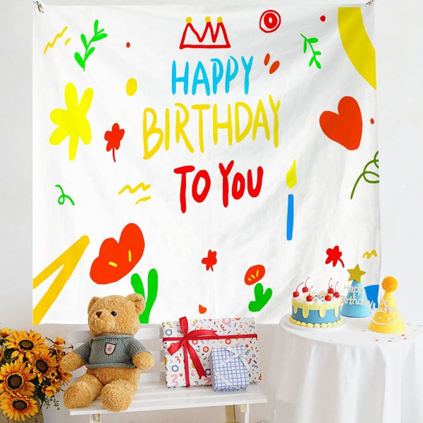 Birthday Layout Hanging Cloth Children Photo Wall Cloth, Size: 180x200cm Velvet(29) by buy2fix