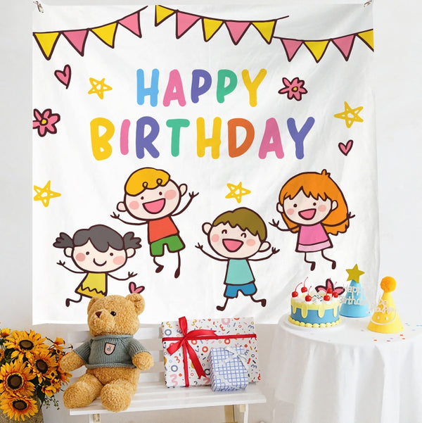 Birthday Layout Hanging Cloth Children Photo Wall Cloth, Size: 180x230cm Velvet(twenty one) by buy2fix