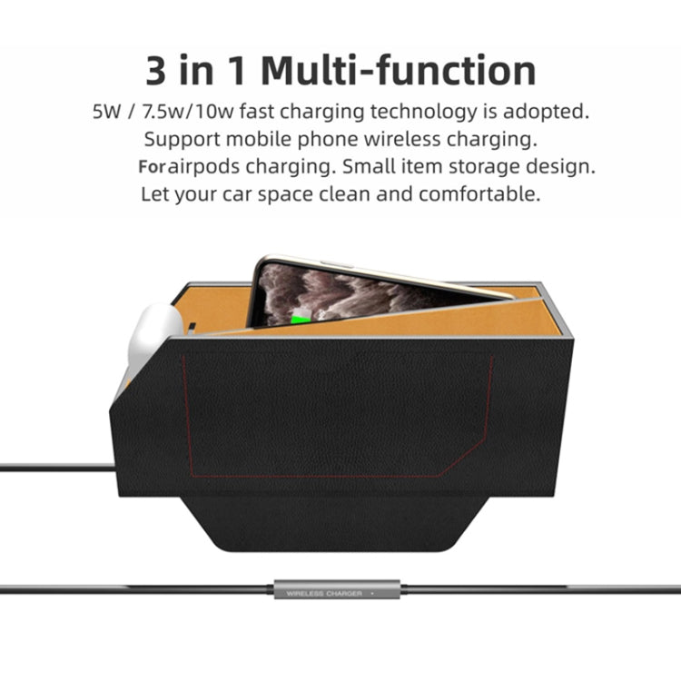 Q9 2 In 1 Multi-function Car Storage Box Wireless Charging - In Car by buy2fix | Online Shopping UK | buy2fix