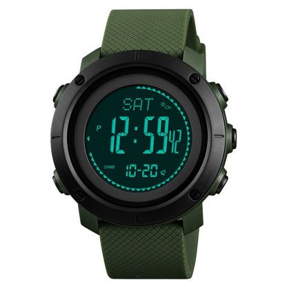 SKMEI 1427 Outdoor Sports Women Watch High Pressure Compass Electronic Watch, Style: Rubber Ring Version (Army Green) - Leather Strap Watches by buy2fix | Online Shopping UK | buy2fix