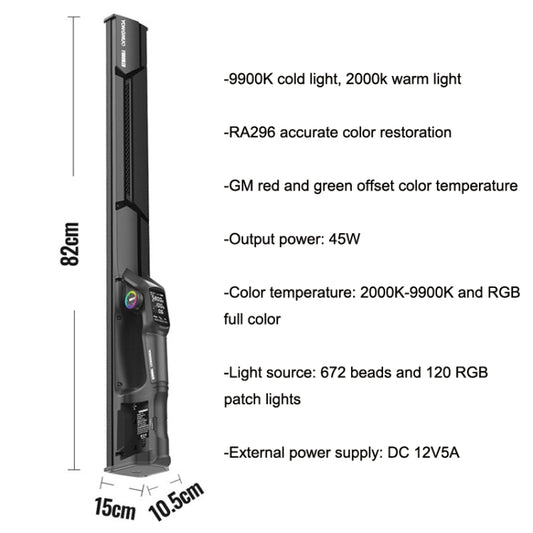 YONGNUO YN660 RGB Standard Version+Power Adapter Colorful Stick Light Hand Holds LED Photography Fill Lights by buy2fix