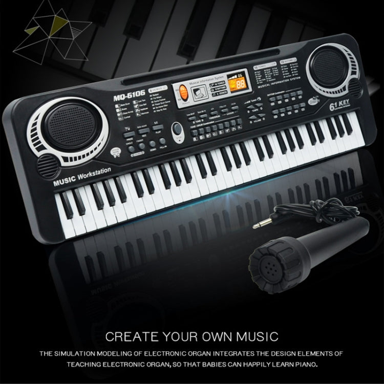 MQ6106 61-Keys Multifunctional Electronic Organ Children Toy with Microphone, Spec: USB Charging - Keyboard Instruments by buy2fix | Online Shopping UK | buy2fix