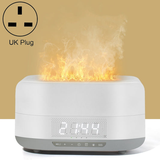 400ml Simulation Flame Humidifier Home Essential Oil Aromatherapy Machine, Color: White B Clock(UK Plug) - Home & Garden by buy2fix | Online Shopping UK | buy2fix