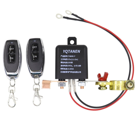 YQTANEN Car Battery Leakage Protection Remote Control Power Off Relay, Voltage: 12V 200A by buy2fix