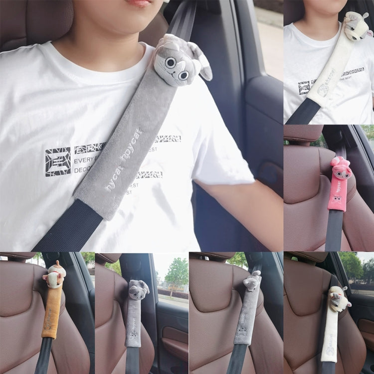 002 Cute Cartoon Thicked Seat Belt Anti-Strangled Protective Cushion, Length: 30.5cm (Gray Cat) - In Car by buy2fix | Online Shopping UK | buy2fix