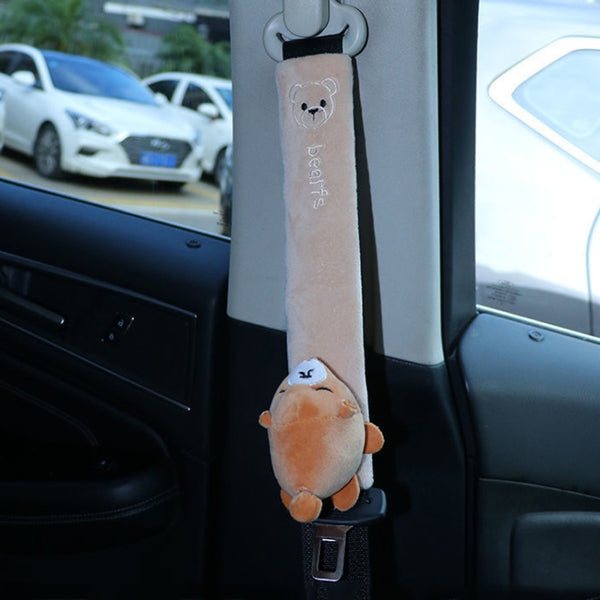 002 Cute Cartoon Thicked Seat Belt Anti-Strangled Protective Cushion, Length: 23cm (Bear) by buy2fix