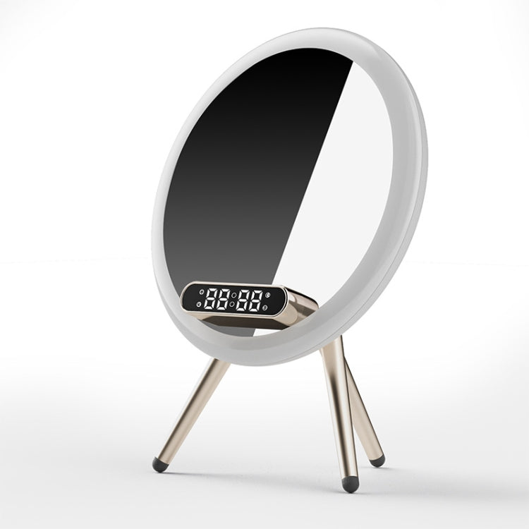 Q6 Smart Clock Display Bluetooth Speaker Fill Light Makeup Mirror with Wireless Charger(White) - Mirror by buy2fix | Online Shopping UK | buy2fix