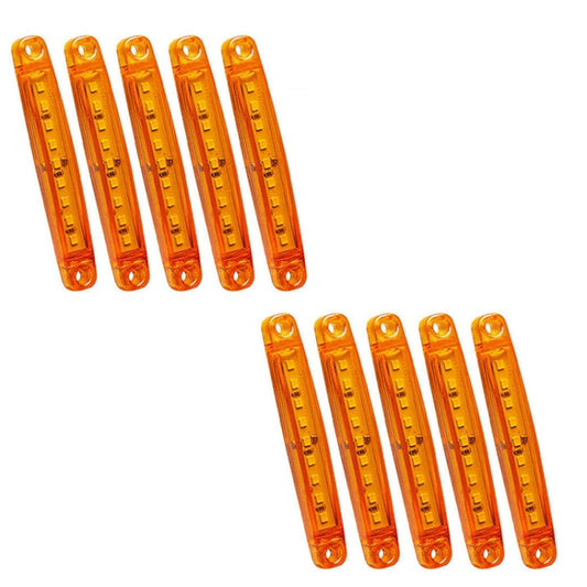 MK-224 10pcs 12-24V Truck Trailer 9LED Side Light Tail Lamp Signal Light(Yellow) - In Car by buy2fix | Online Shopping UK | buy2fix