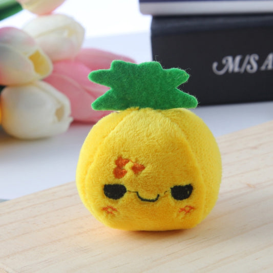 5pcs Cute Fruit And Vegetable Plush Bag Pendant Key Chain, Size: 10cm(Pineapple) - Key Rings by buy2fix | Online Shopping UK | buy2fix