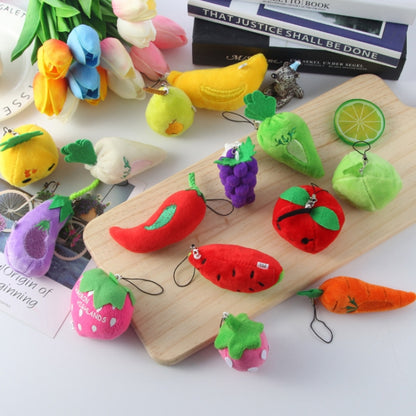 5pcs Cute Fruit And Vegetable Plush Bag Pendant Key Chain, Size: 10cm(Orange) - Key Rings by buy2fix | Online Shopping UK | buy2fix