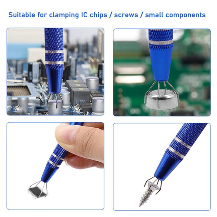 2pcs IC Chip Picker Electronic Component Parts Picker Capacitor IC Grabber Clips(Blue) - Home & Garden by buy2fix | Online Shopping UK | buy2fix