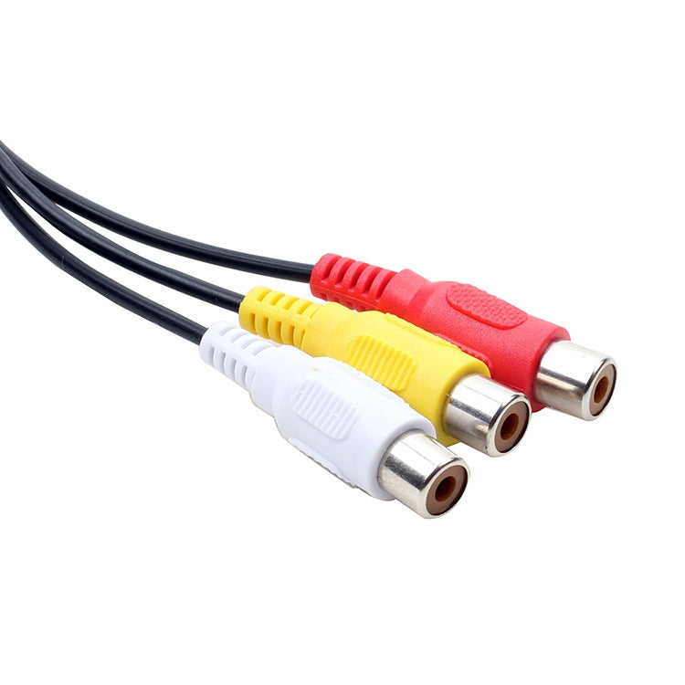 USB to 3 RCA Bus 1 Male 3 Female AV Audio Cable, Size: 25cm - RCA Cable by buy2fix | Online Shopping UK | buy2fix