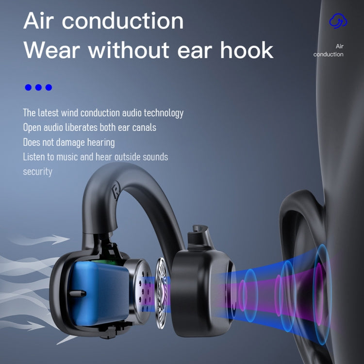 Bone Conduction Concepts Digital Display Stereo Bluetooth Earphones, Style: Dual Ears With Charging Warehouse(Blue) - Bluetooth Earphone by buy2fix | Online Shopping UK | buy2fix