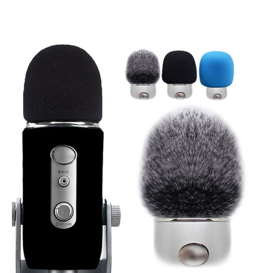 For Blue Yeti Pro Anti-Pop and Windproof Sponge/Fluffy Microphone Cover, Color: Black Sponge by buy2fix