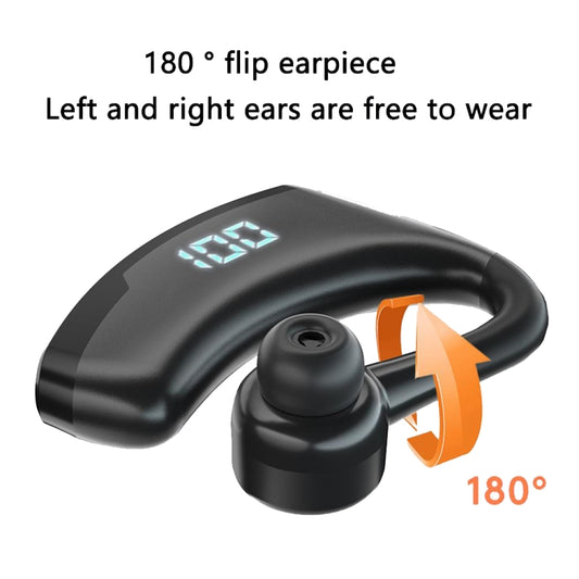 V19S Wireless Bluetooth Headset Digital Display With Charging Bin Mobile Power Function(Black) by buy2fix