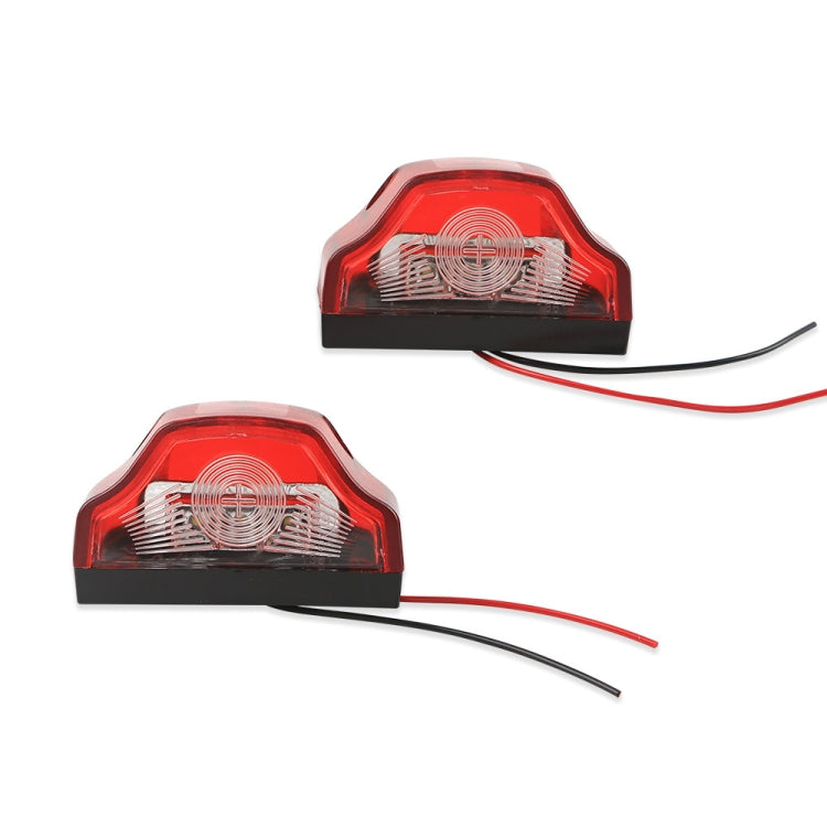 2pcs MK-198 3LED Van / Truck / Trailer White Light License Plate Lamp(Red) - In Car by buy2fix | Online Shopping UK | buy2fix