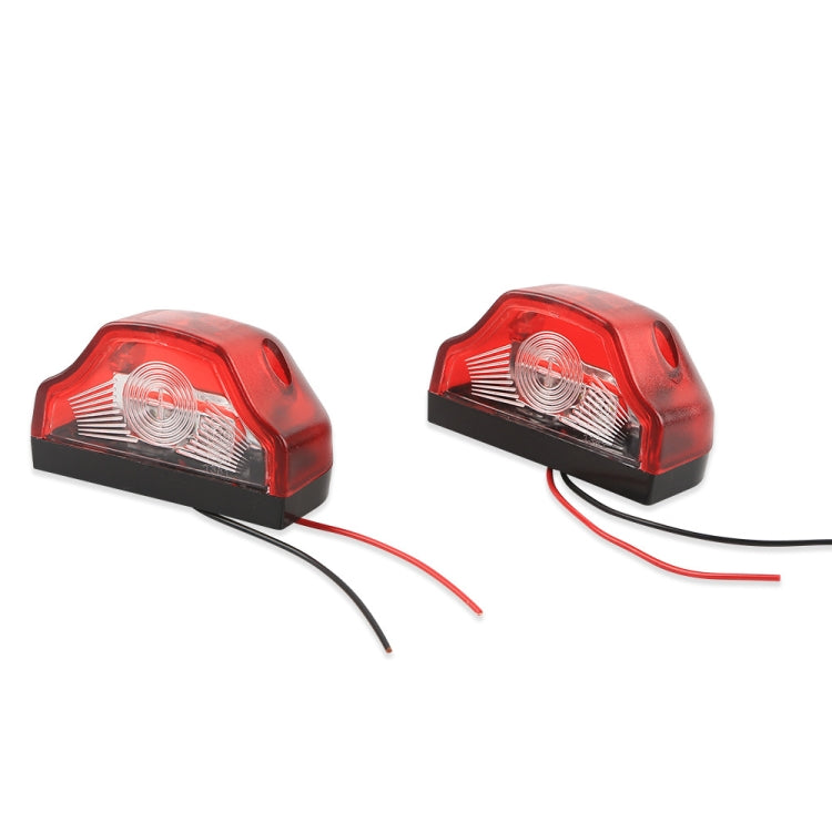 2pcs MK-198 3LED Van / Truck / Trailer White Light License Plate Lamp(Red) - In Car by buy2fix | Online Shopping UK | buy2fix