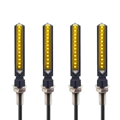 MK-229 4pcs Motorcycle 12LED Flowing Water Turning Light(Yellow) - In Car by buy2fix | Online Shopping UK | buy2fix