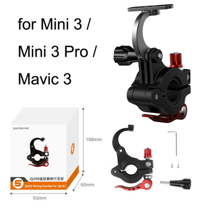 For Mini 3 Pro Sunnylife MM3-ZJ400 Remote Control Shooting Camera Bicycle Clip(Black) - Holder Series by Sunnylife | Online Shopping UK | buy2fix