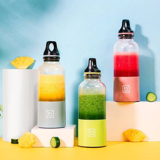 Bingo Mini Portable Juicer Home 6 Knife Head Charging Electric Juice Cup(Macaron Green) by Bingo