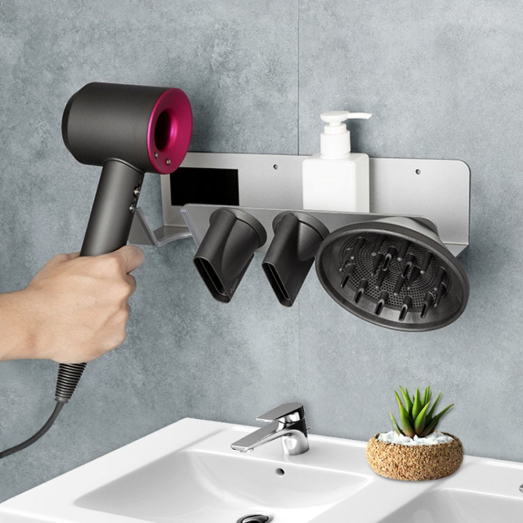 For Dyson Punch-free Wall-mounted Bathroom Hair Dryer Holder(Silver) - Hair Dryers & Parts by buy2fix | Online Shopping UK | buy2fix