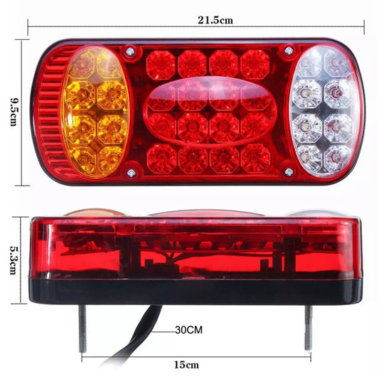 MK-231 12V Trailer Truck Car Straw Hat Lamp Beads Taillights(Red) by buy2fix