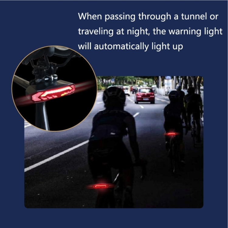 SF31 Bicycle Smart Brake Taillight USB Alerter Night Ride Ride Mountain Vehicle Turn LED Taillights(Black) - Taillights by buy2fix | Online Shopping UK | buy2fix