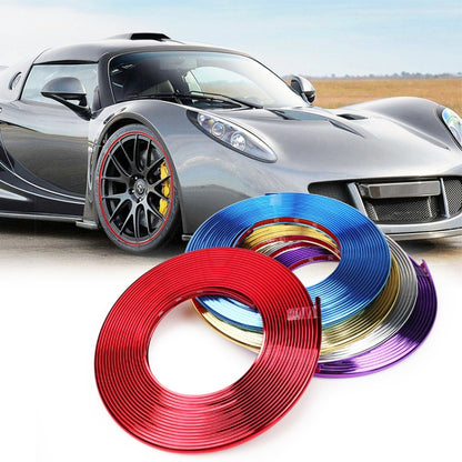 W12 8m/roll Car Universal Reflective Wheel Electroplating Decorative Strip(Purple) - In Car by buy2fix | Online Shopping UK | buy2fix