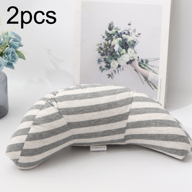 2pcs Children Neck Headrest Comfortable Shoulder Cover Car Neck Guard Pillow(Gray Stripe) - In Car by buy2fix | Online Shopping UK | buy2fix
